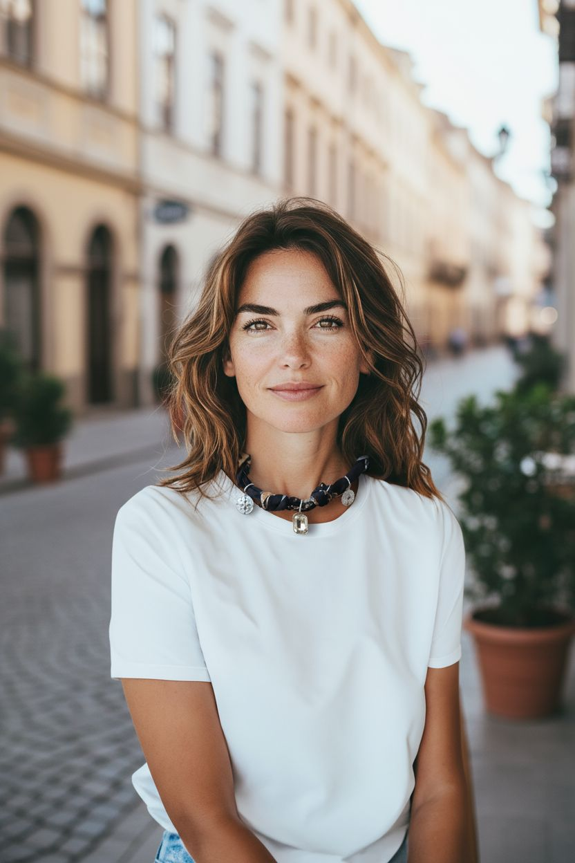 Halstuchkette Modell Iva Silber 