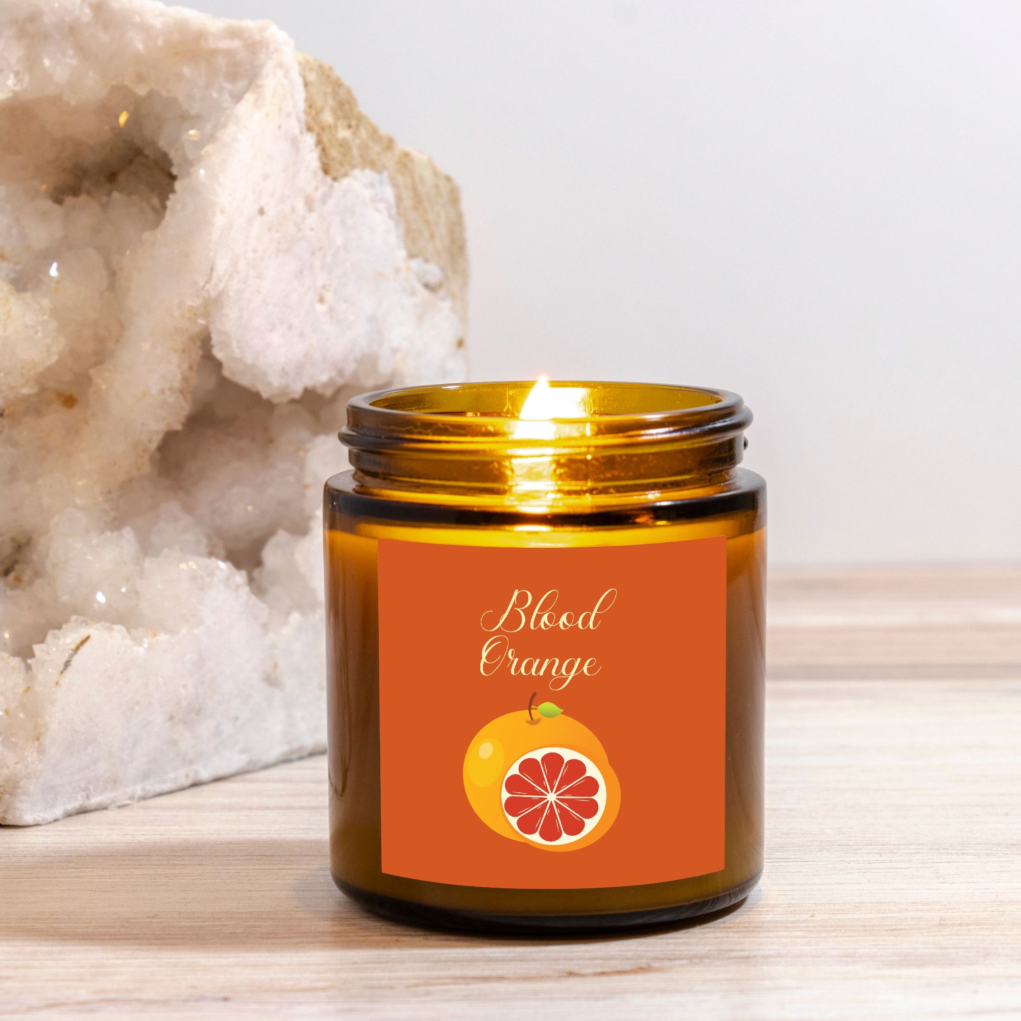 Blood Orange Amber Glass Candle -4 oz.