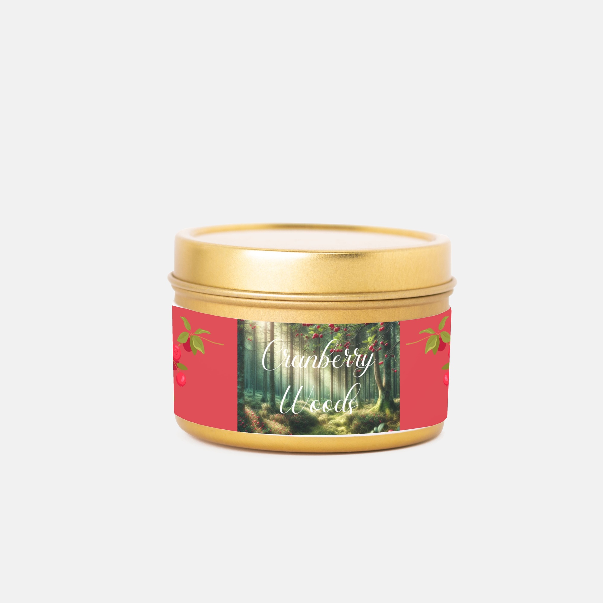 Cranberry Woods - Gold Tin Candle - 4 oz.