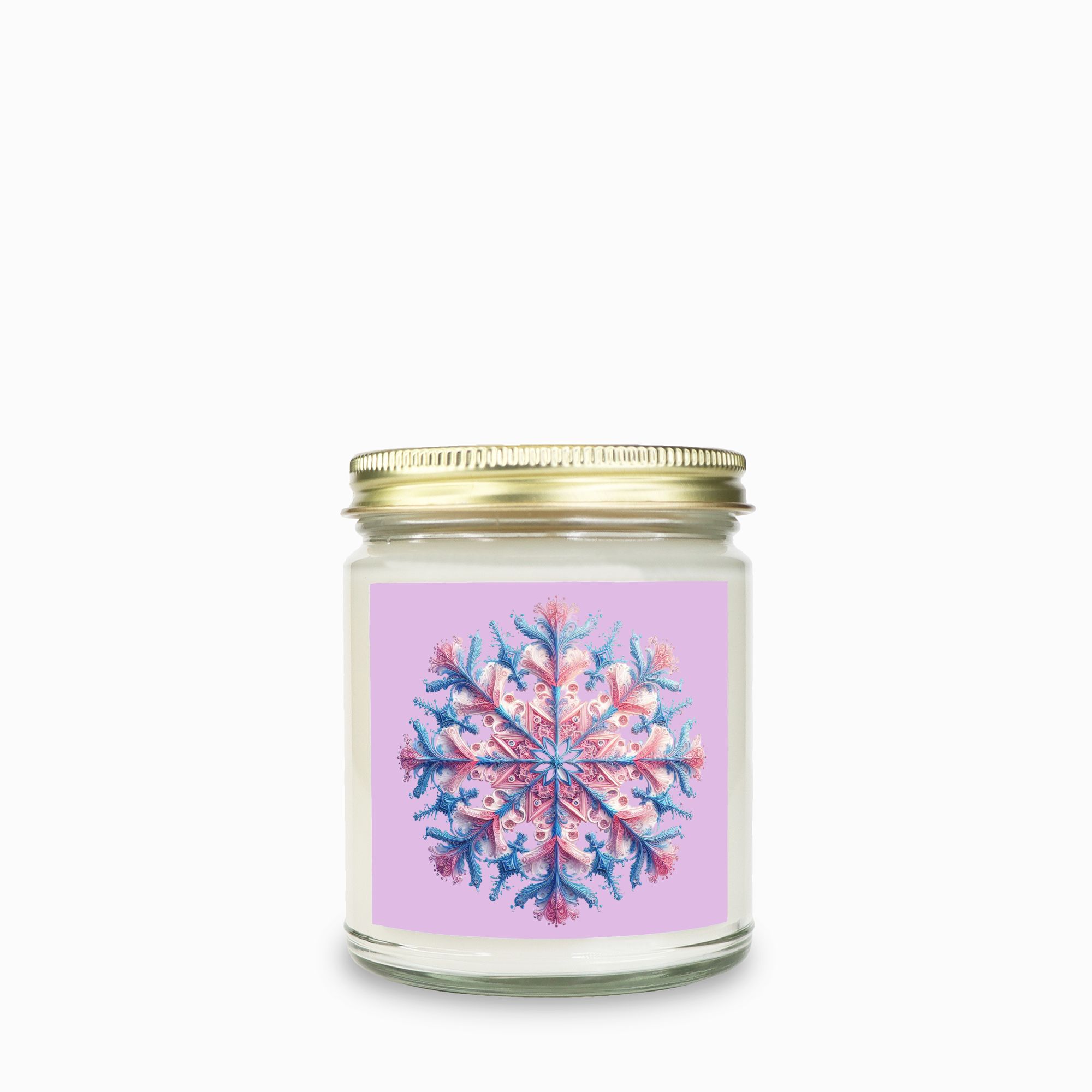 Snowflake Scented Candle -Clear Glass Jar 9 oz. - 012