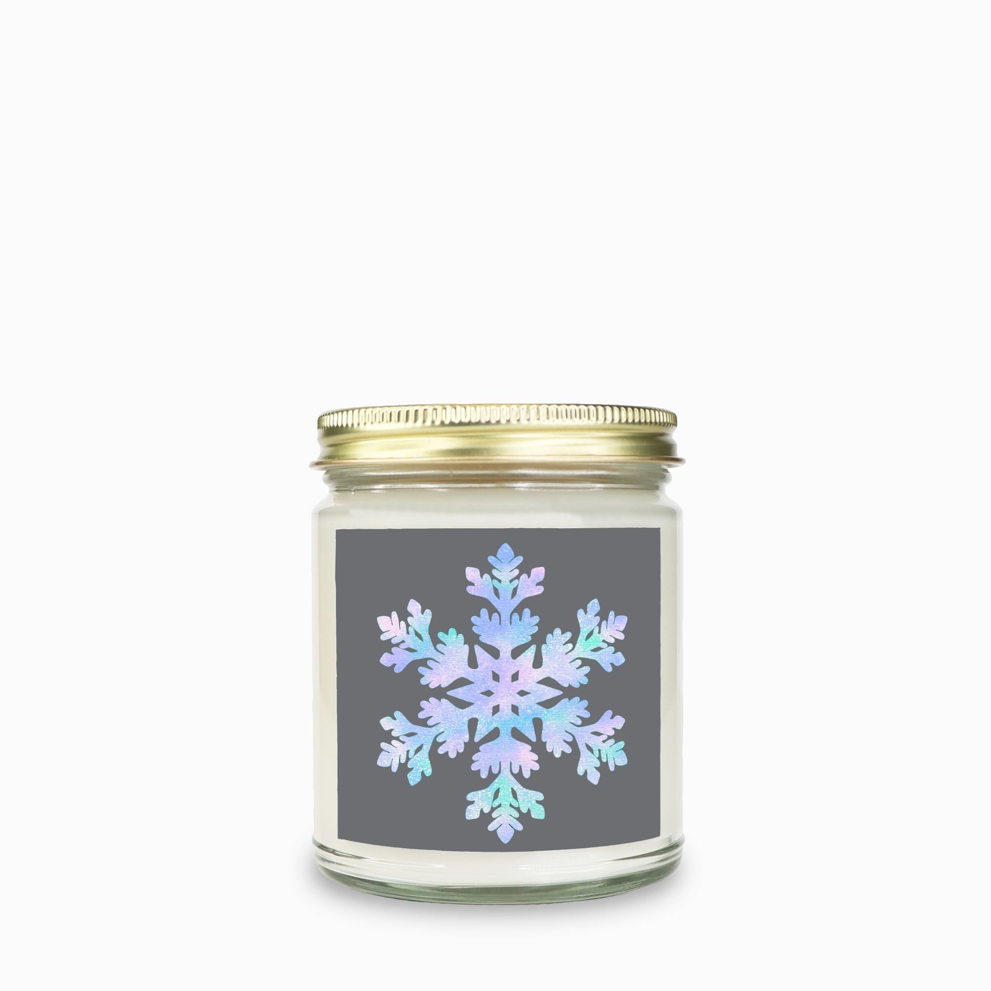 Snowflake Candle - Clear Glass Jar - 09 oz. -030