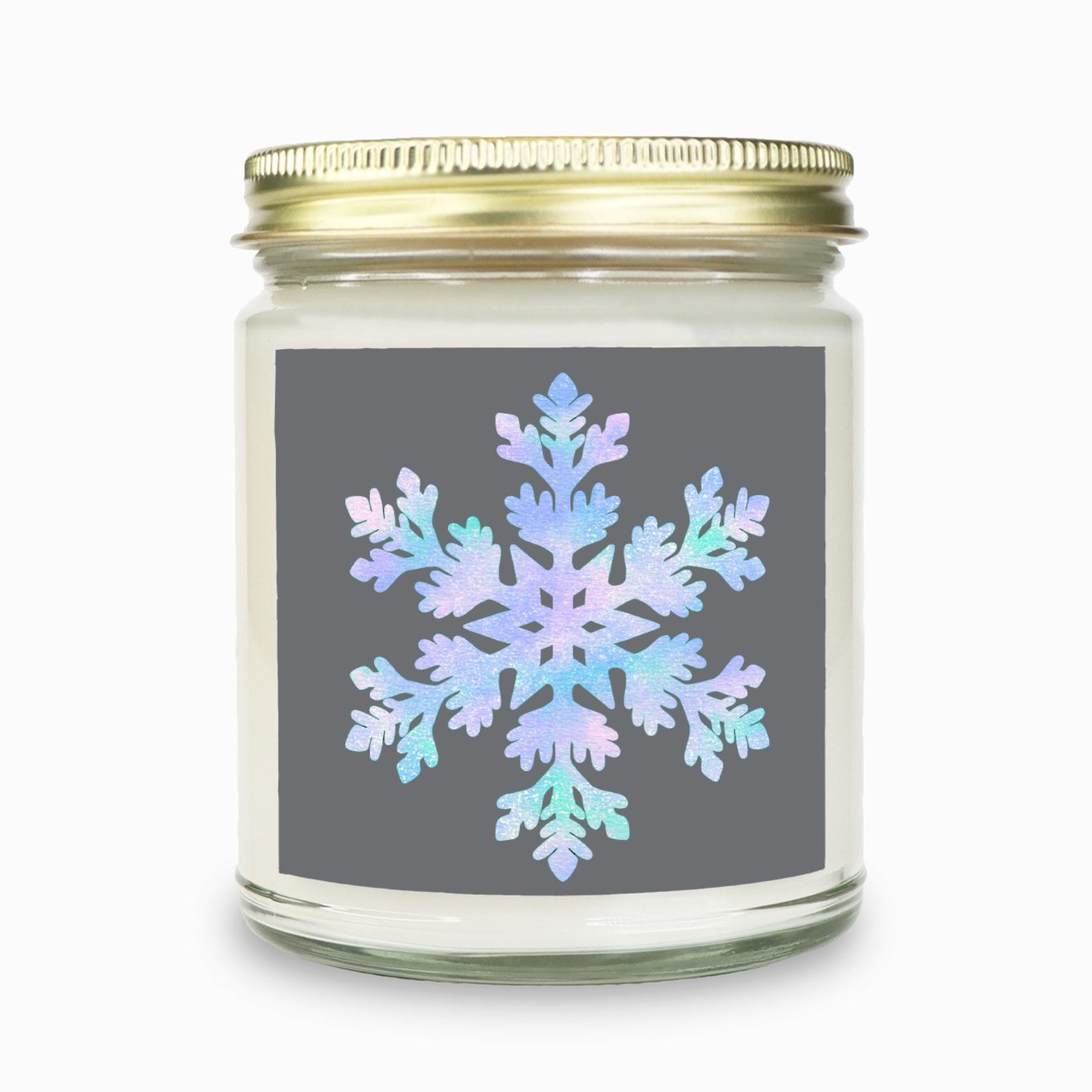 Snowflake Candle - Clear Glass Jar - 09 oz. -030