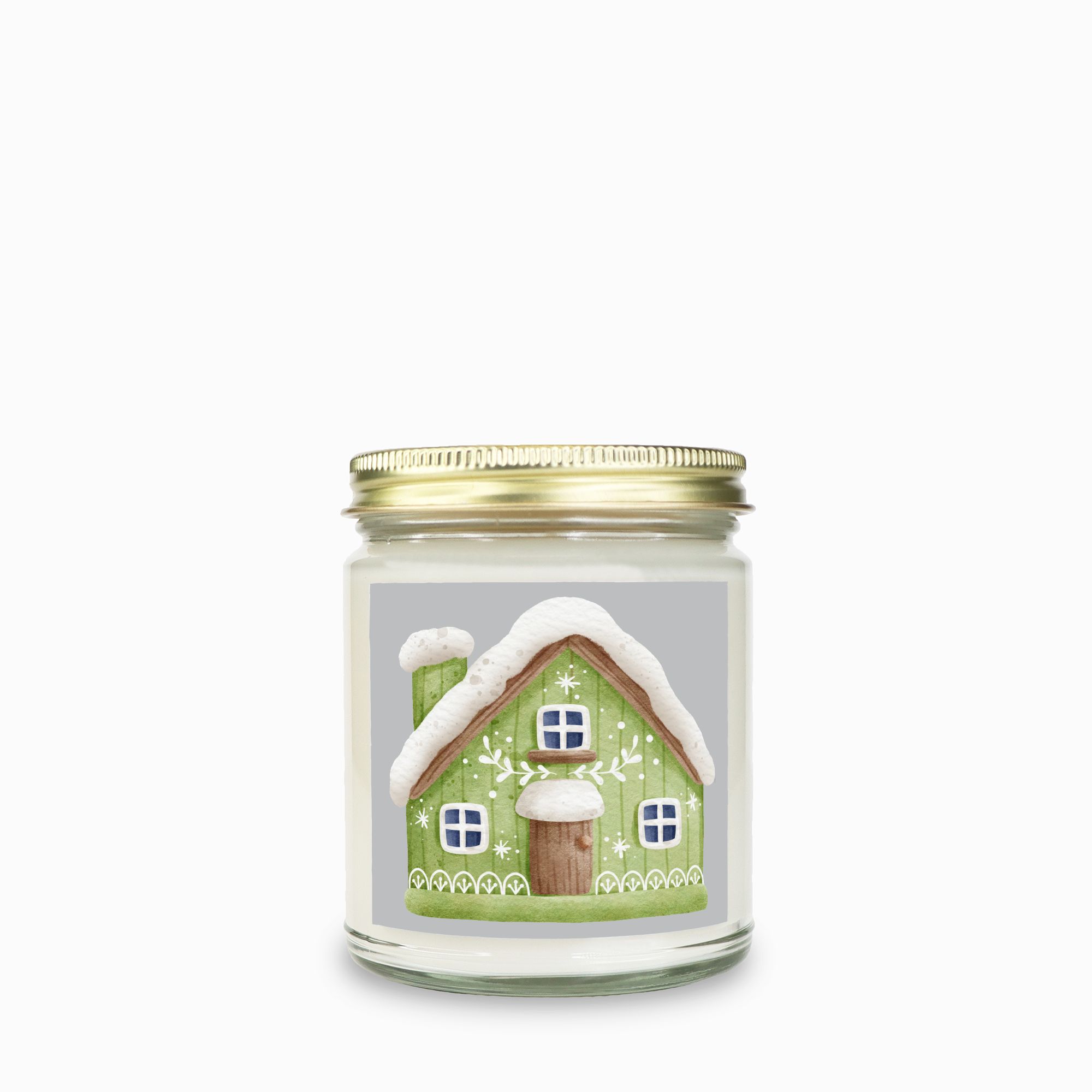 Gingerbread House Candle - Clear Glass Jar - 09 oz. -036