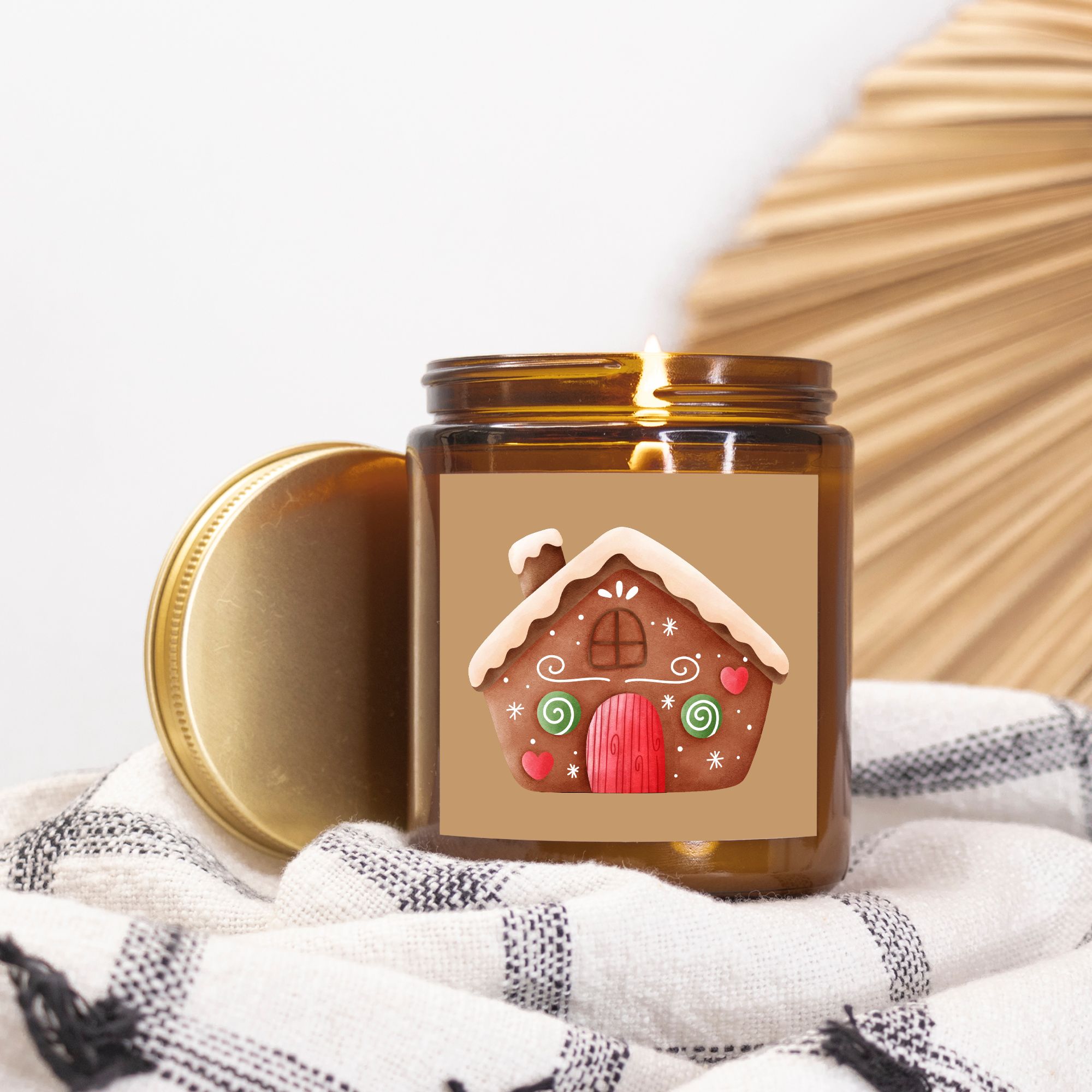 Gingerbread Candle - Amber Glass Jar - 09 oz. - 034