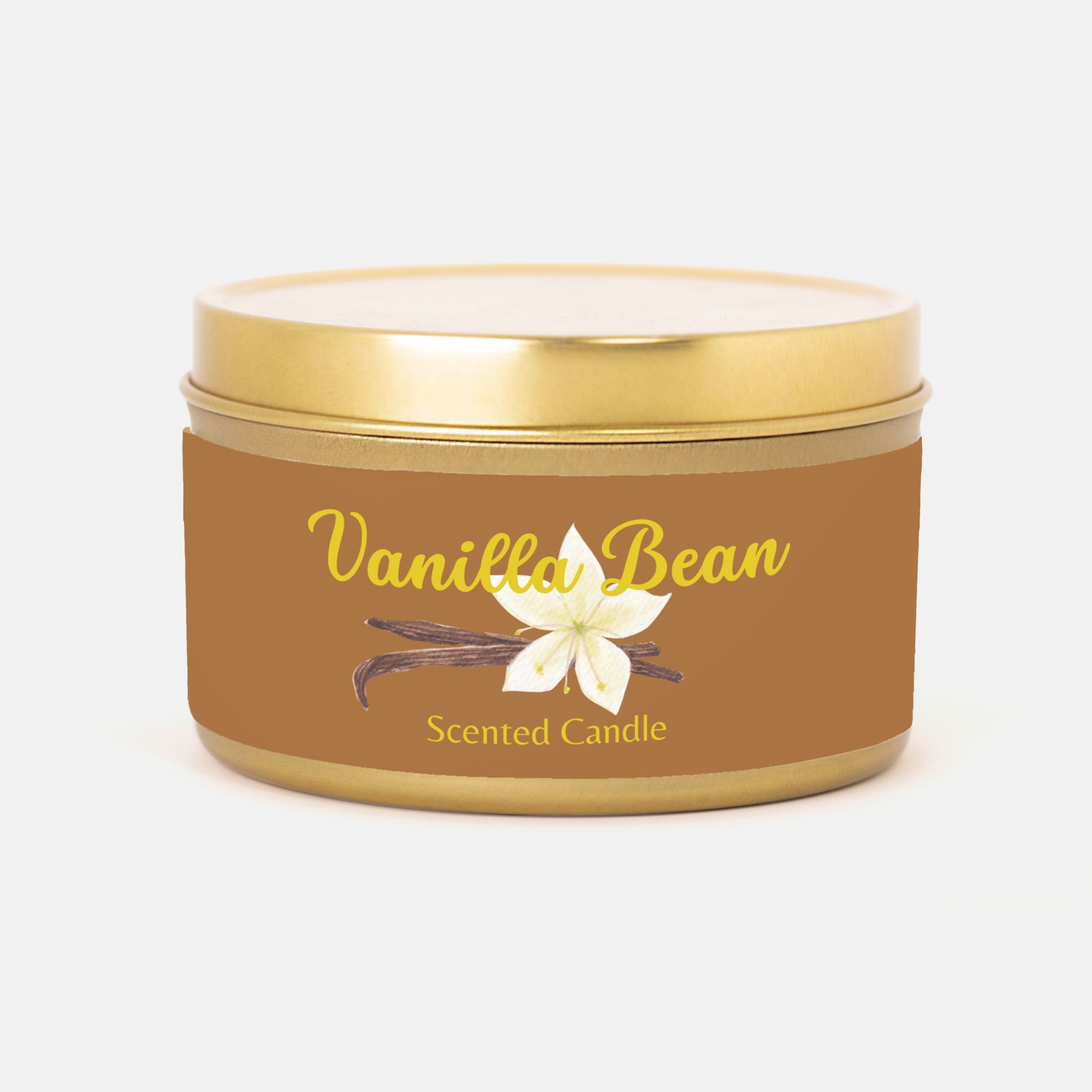 Vanilla Bean - Gold Tin Candle - 8 oz.