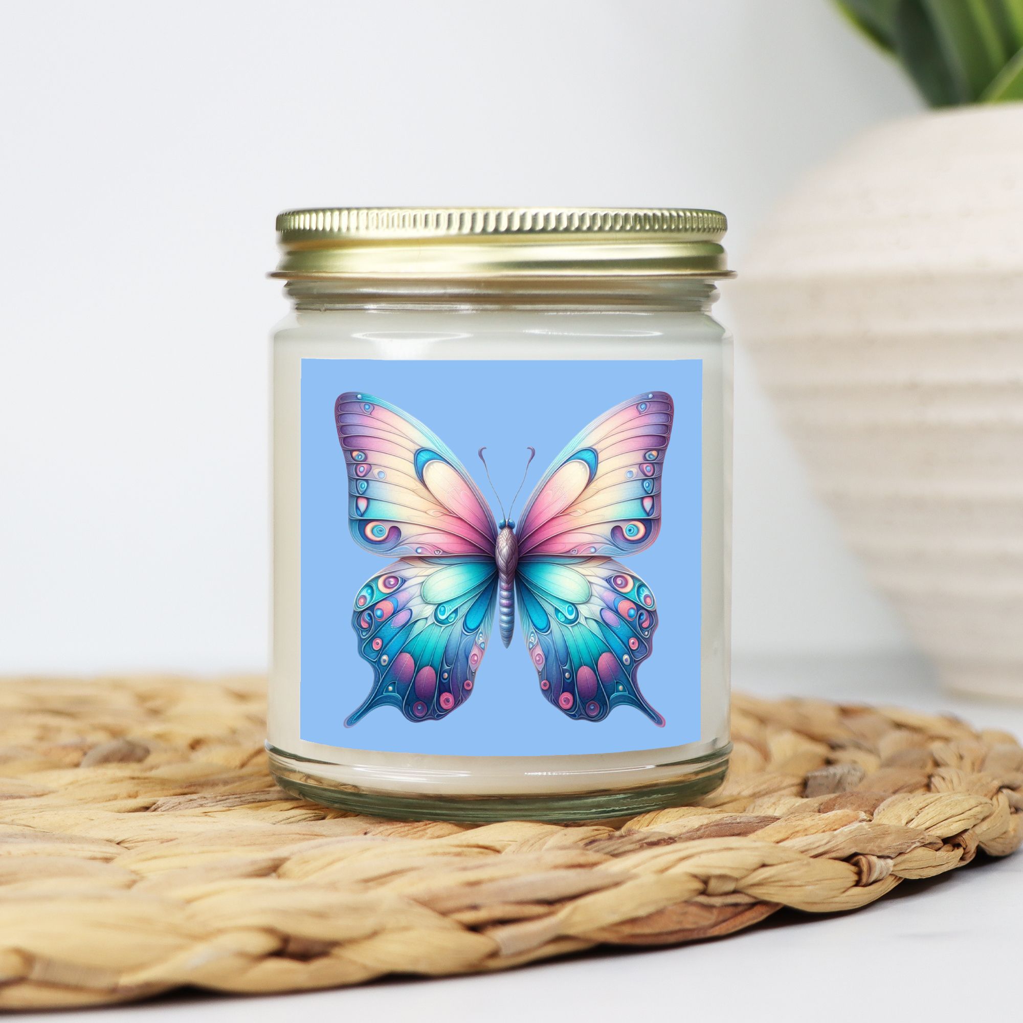 Butterfly Candle - Clear Glass Jar - 09 oz. -060