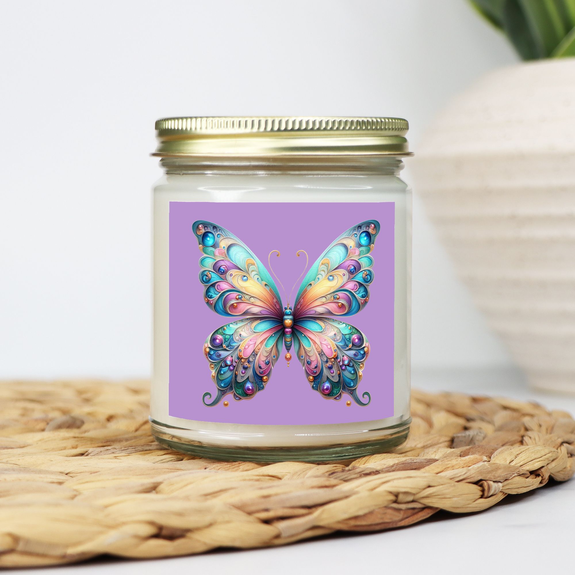 Butterfly Candle - Clear Glass Jar - 09 oz. -061
