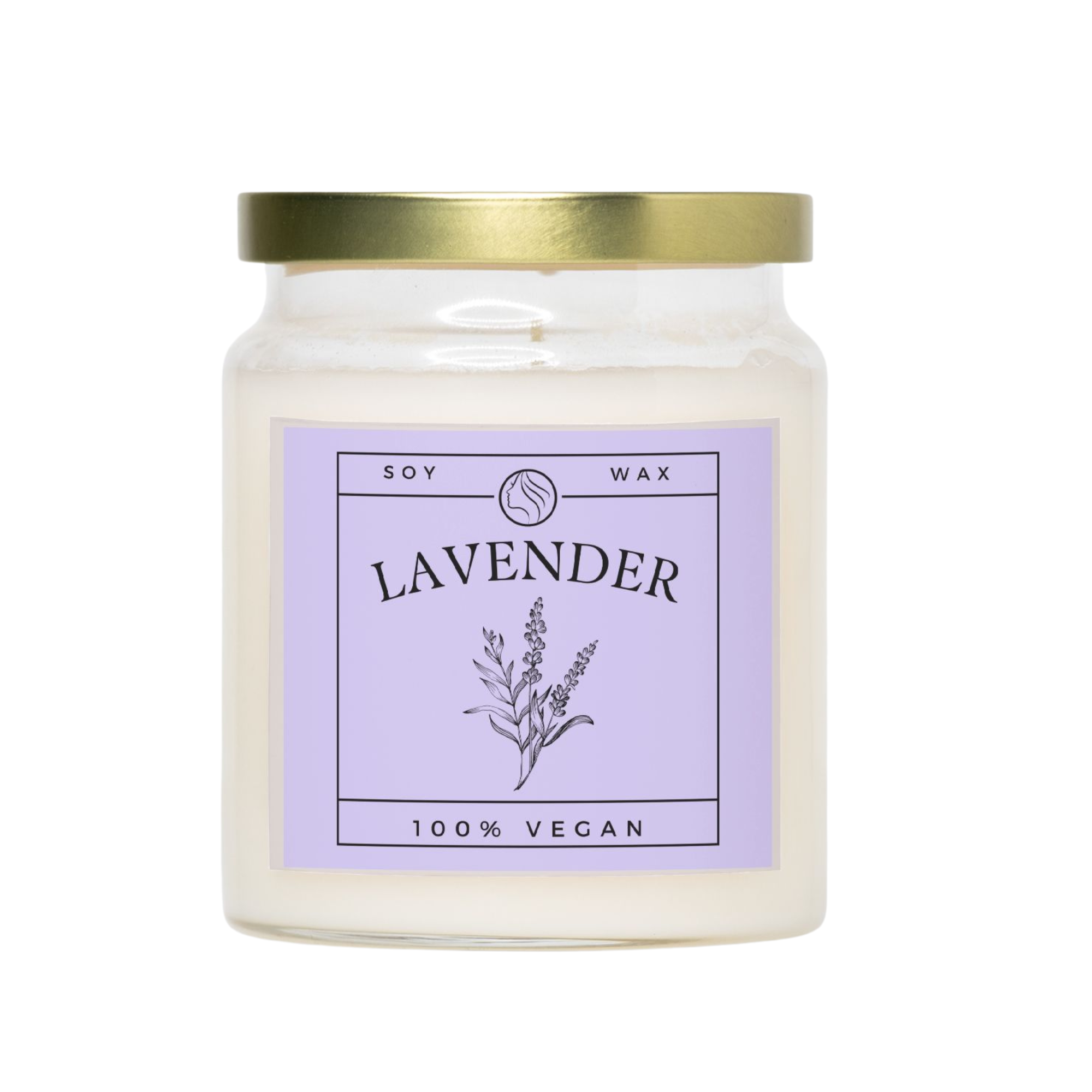 Lavender Soy Candle- Apothecary Jar 9oz -074