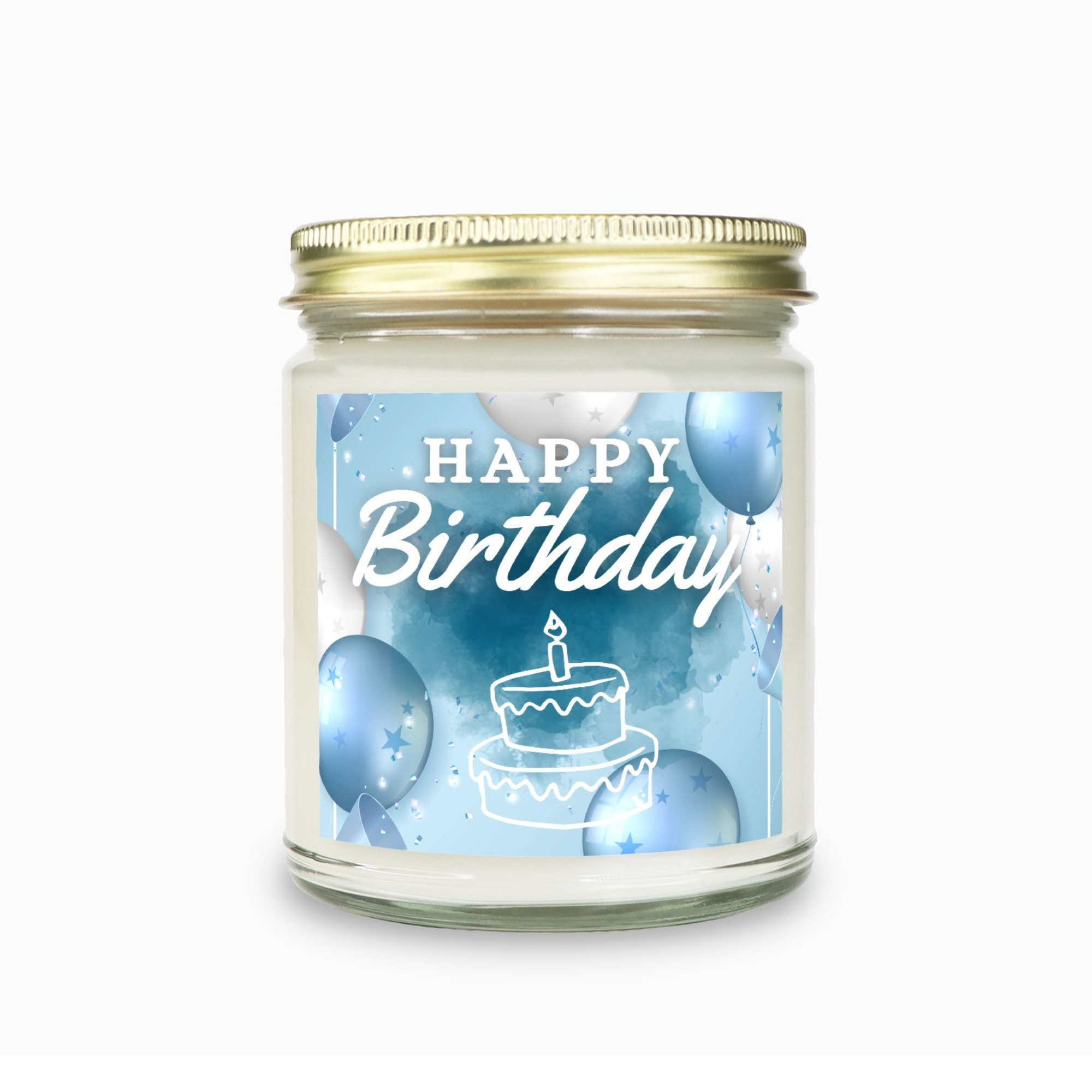 Happy Birthday Candle - Clear Glass Jar - 09 oz. -081