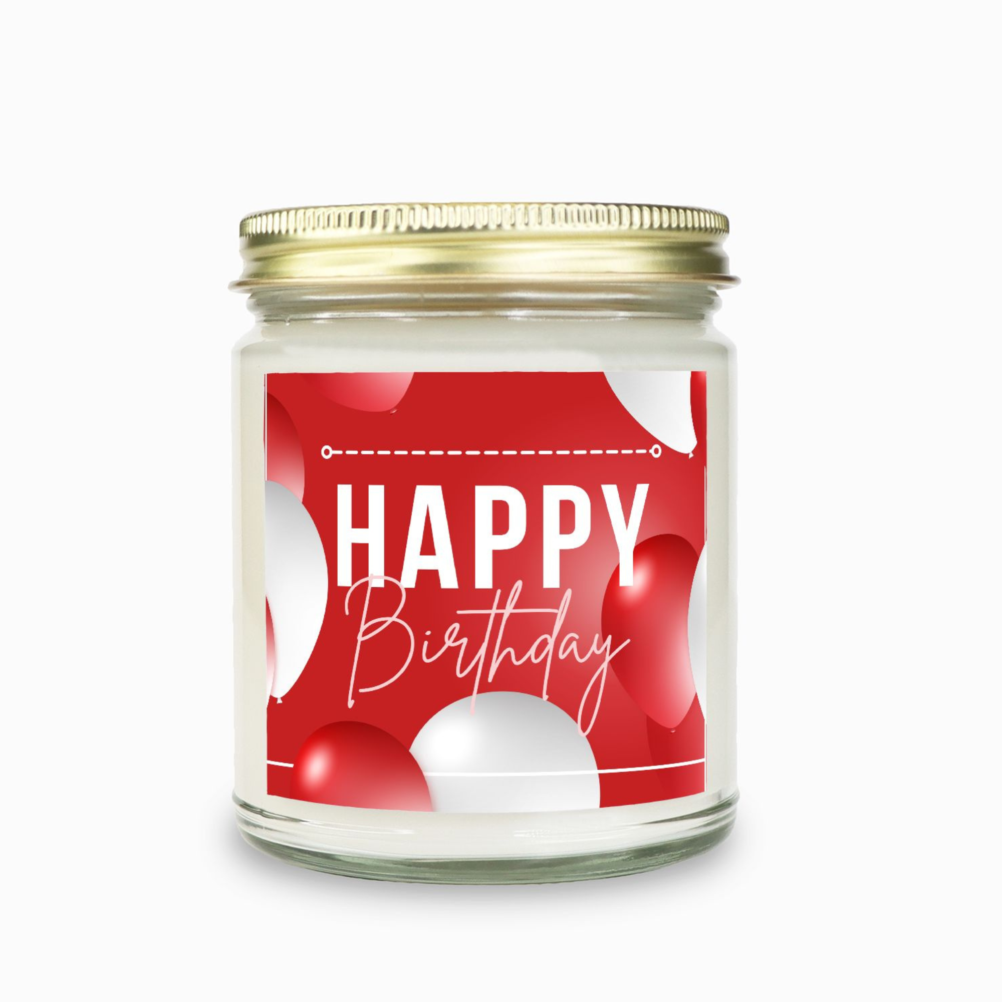 Happy Birthday Candle - Clear Glass Jar - 09 oz. -082
