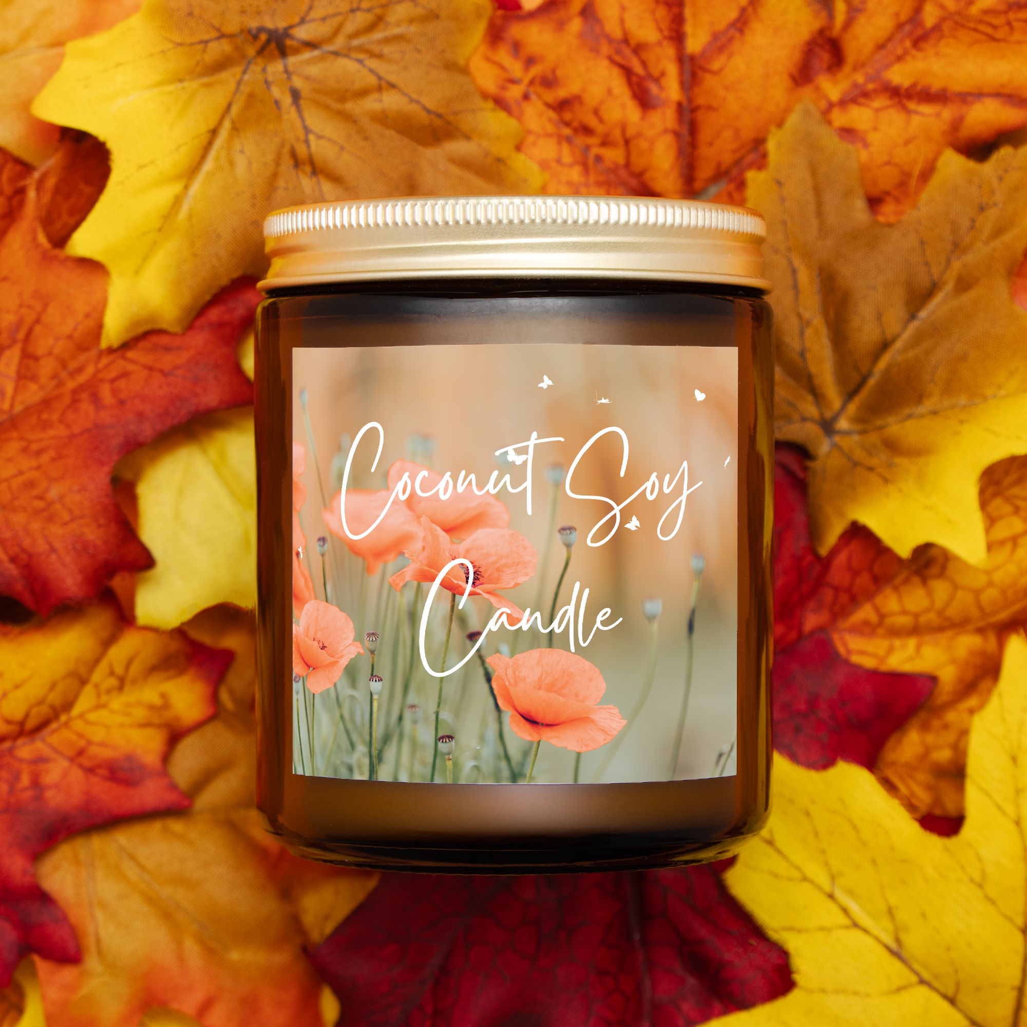 Coconut Soy Candle - Amber Glass Jar - 09 oz. - 091