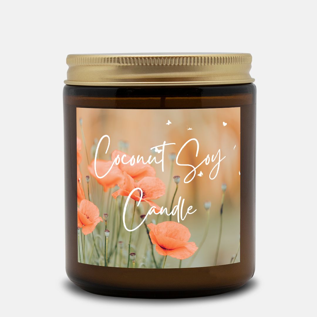 Coconut Soy Candle - Amber Glass Jar - 09 oz. - 091
