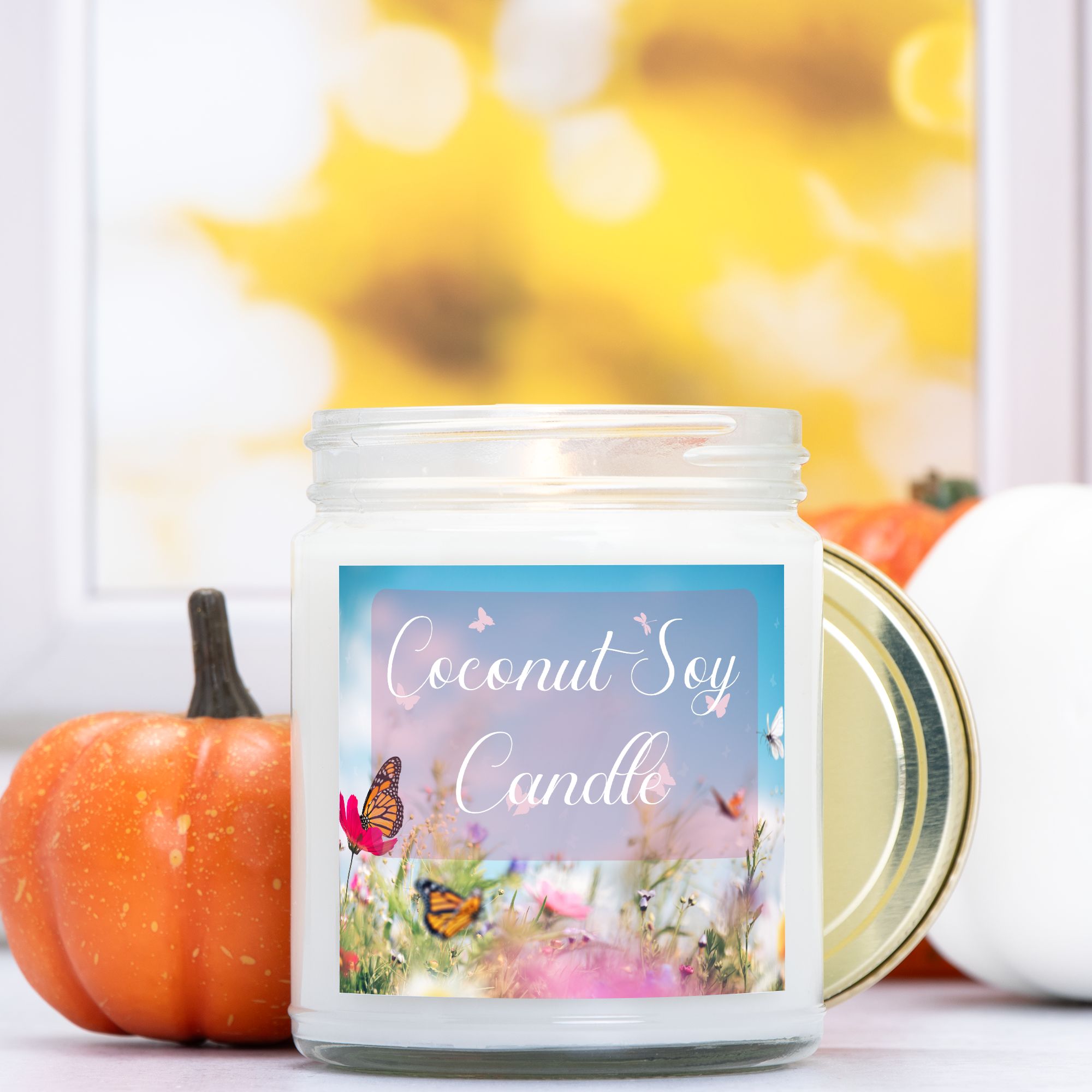 Coconut Soy Candle - Clear Glass Jar - 09 oz. -092