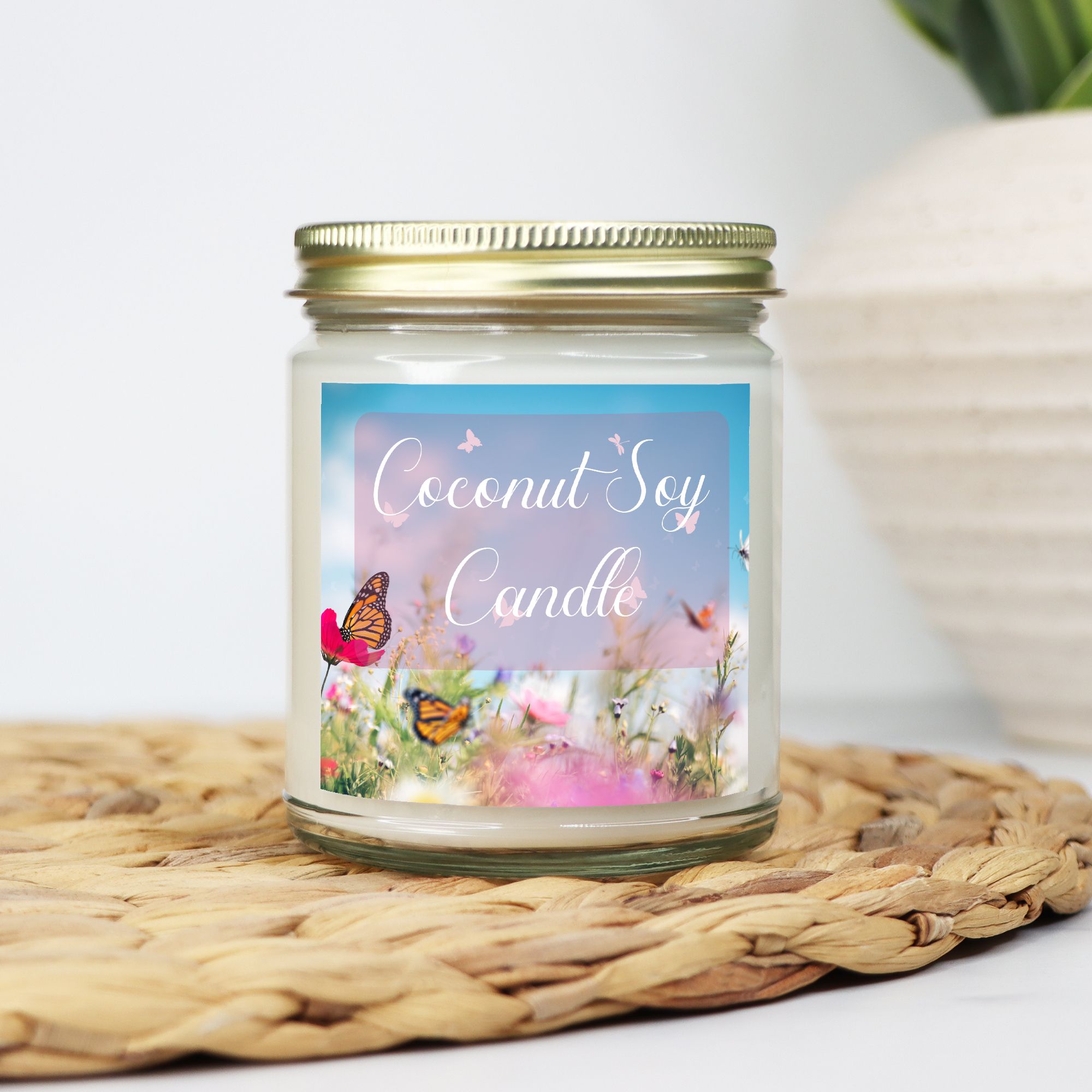 Coconut Soy Candle - Clear Glass Jar - 09 oz. -092