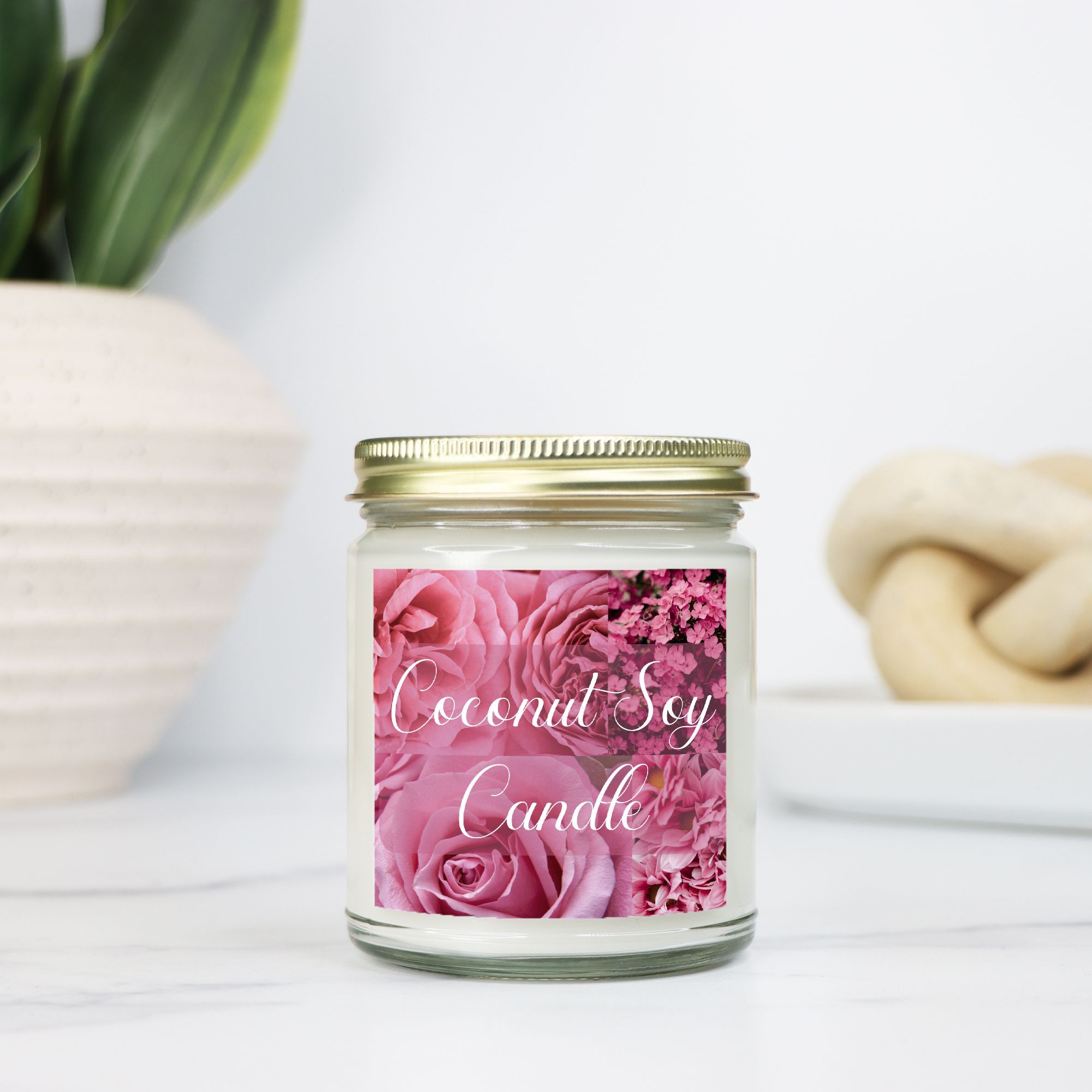 Coconut Soy Candle - Clear Glass Jar - 09 oz. -093