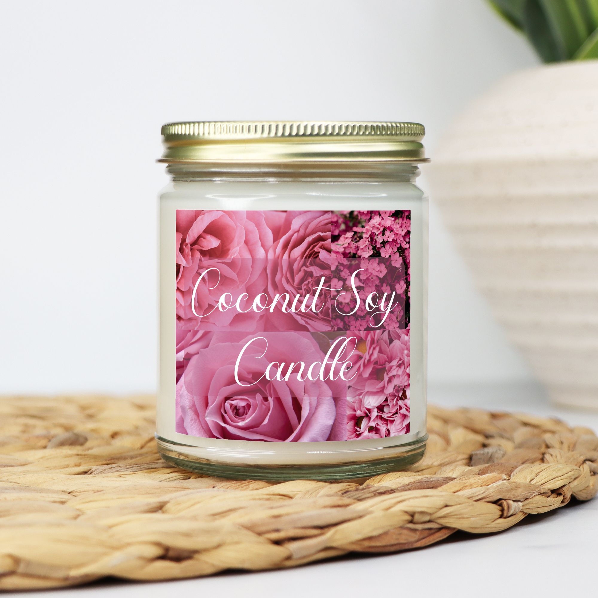 Coconut Soy Candle - Clear Glass Jar - 09 oz. -093