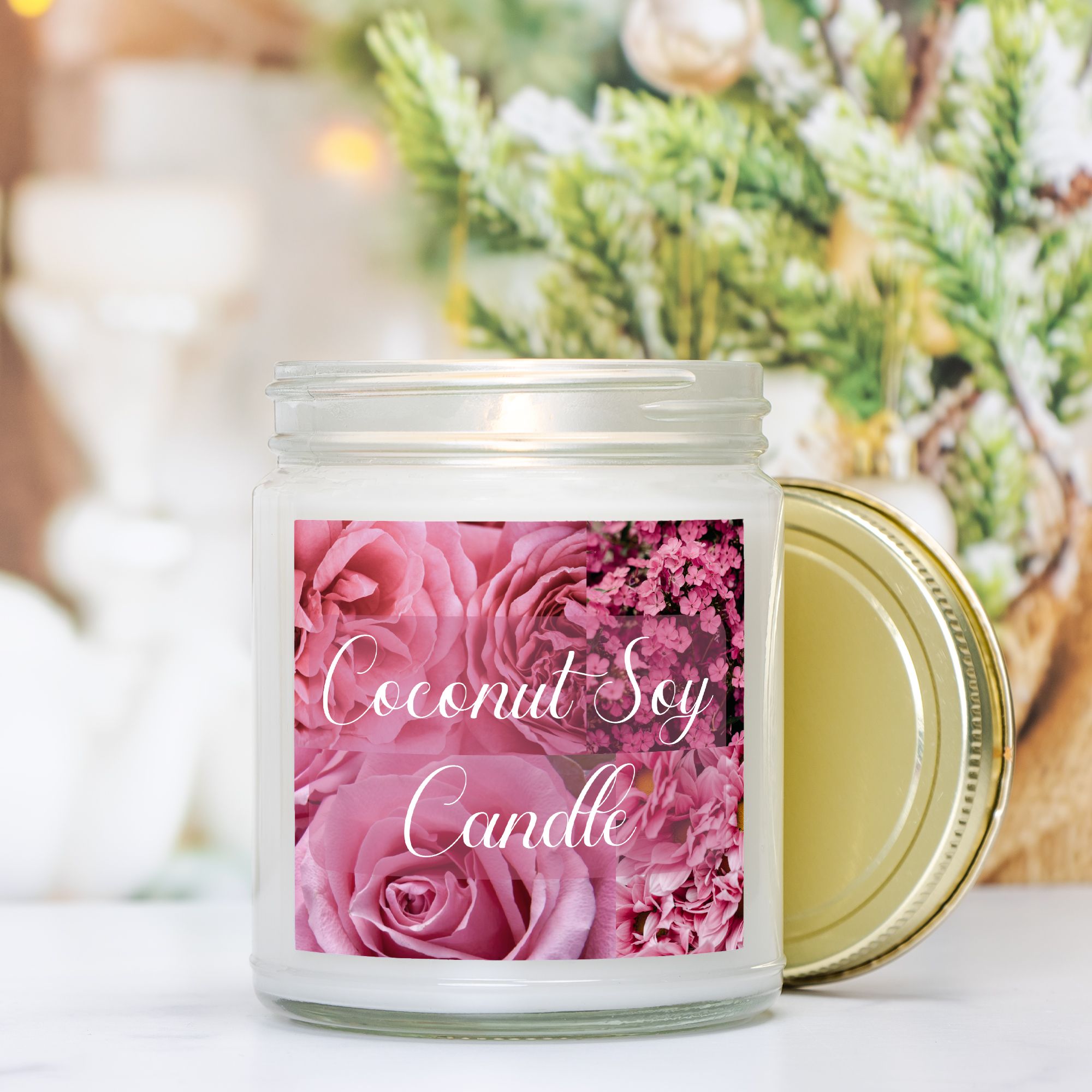 Coconut Soy Candle - Clear Glass Jar - 09 oz. -093