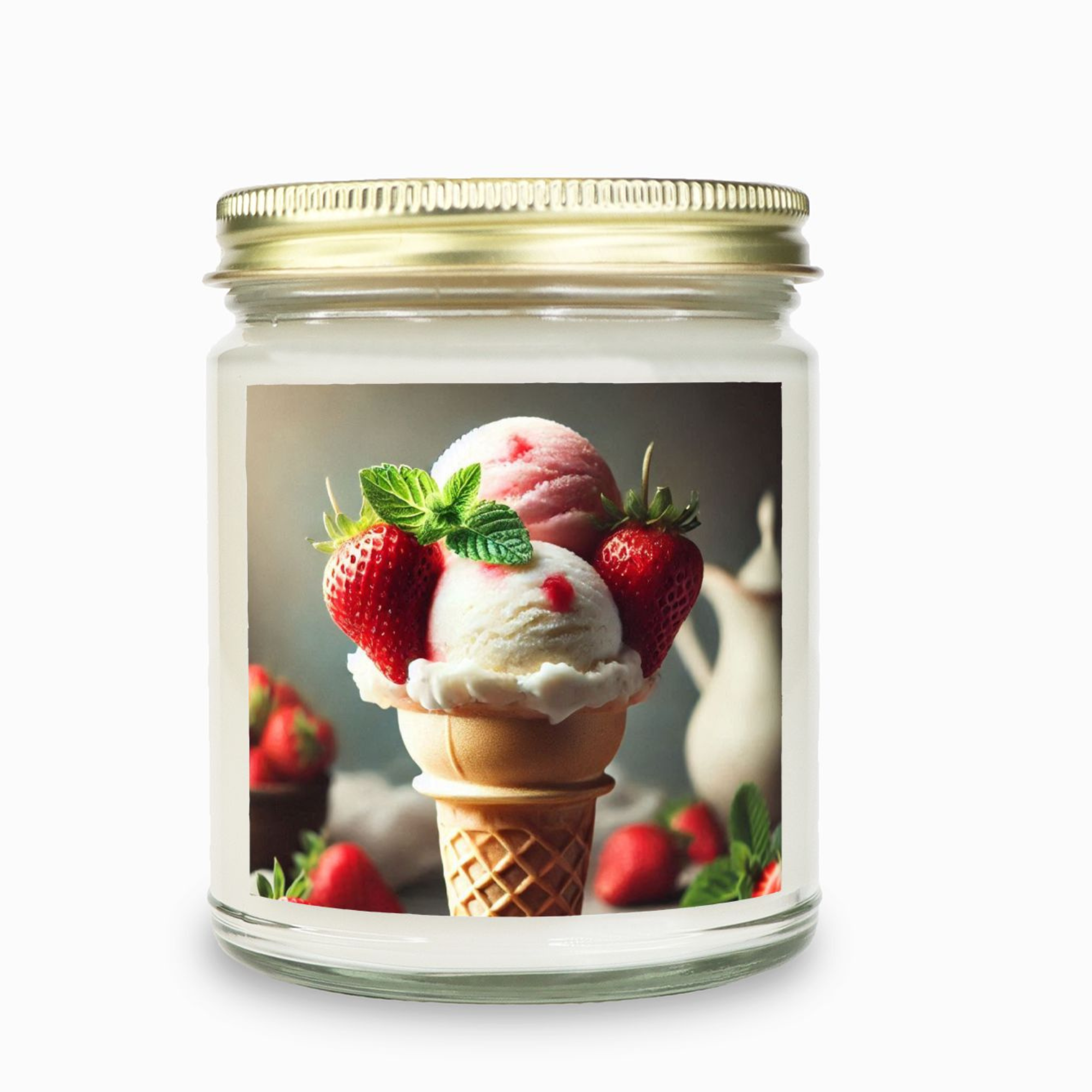 Strawberry Vanilla Ice Cream Candle