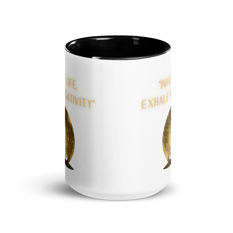 Inhale Life Black Pipped Mug
