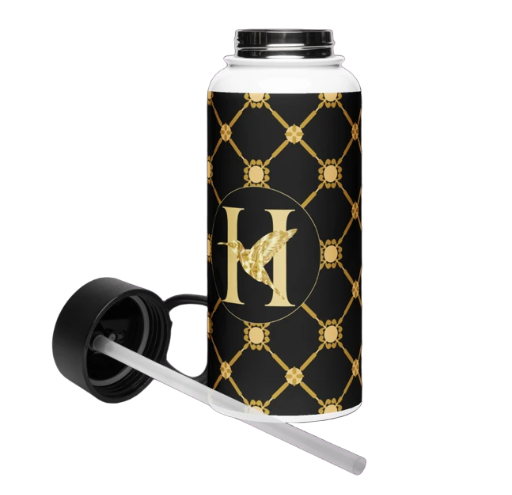 Luxe Stainless Steel Water Bottle with Straw Lid