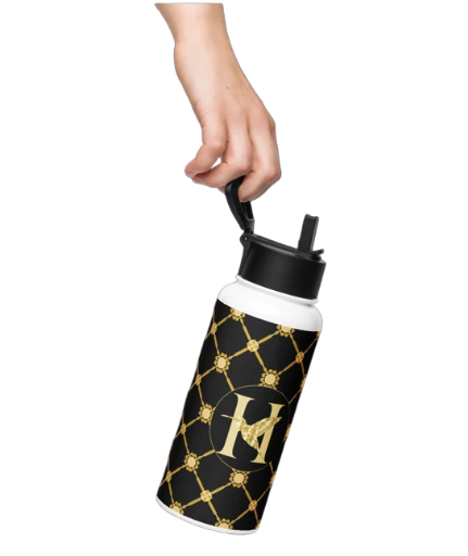 Luxe Stainless Steel Water Bottle with Straw Lid