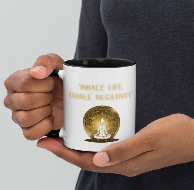 Inhale Life Black Pipped Mug