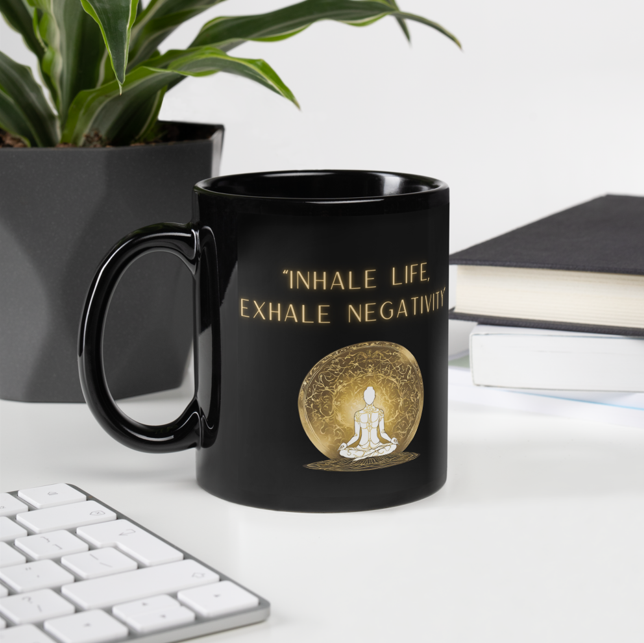 Inspirational Black Ceramic Mug