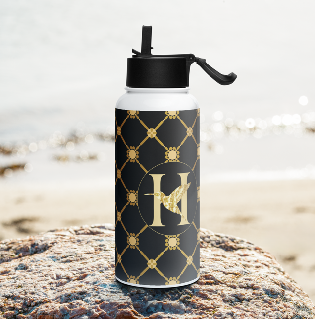 Luxe Stainless Steel Water Bottle with Straw Lid