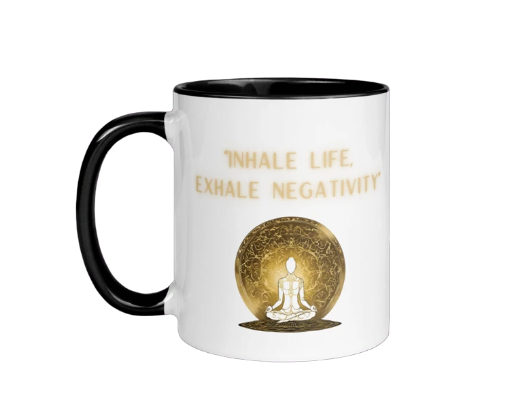 Inhale Life Black Pipped Mug