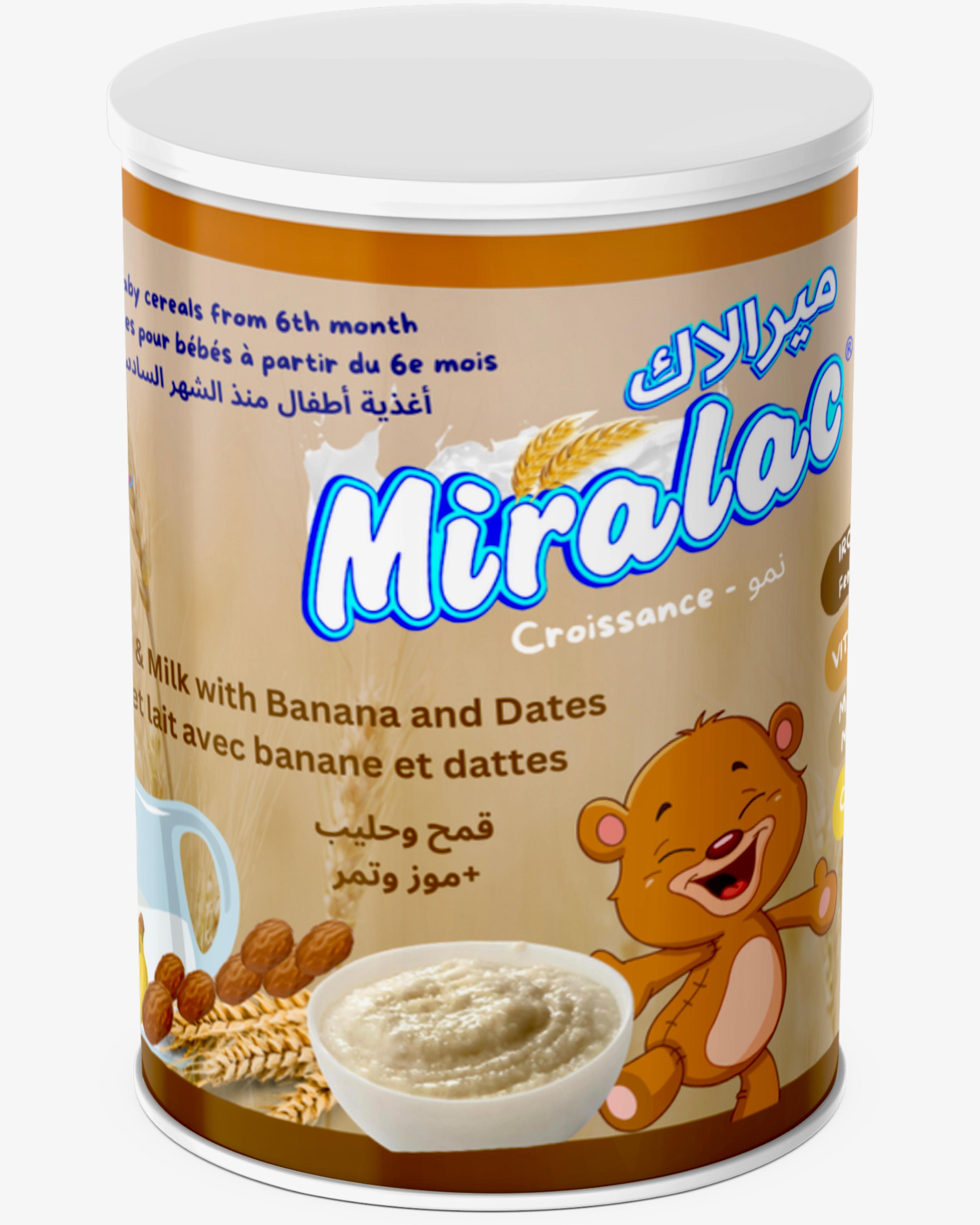 Miralac Baby Cereal Wheat Milk Banana and Dates 400g