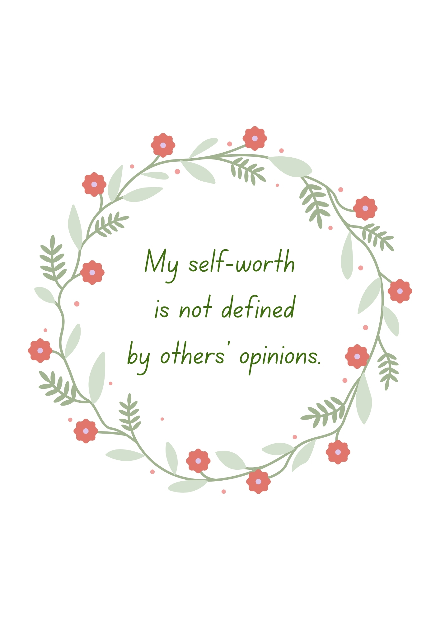 Self-Worth Affirmation Wall Art – Printable PDF (A3, A4, A5)
