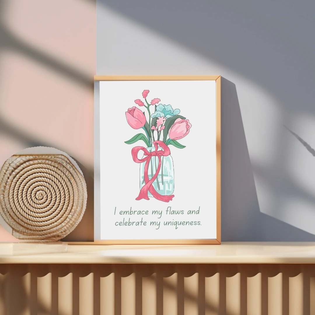 Printable Positive Affirmation Wall Art – Embrace Your Uniqueness (A3, A4, A5 PDF)