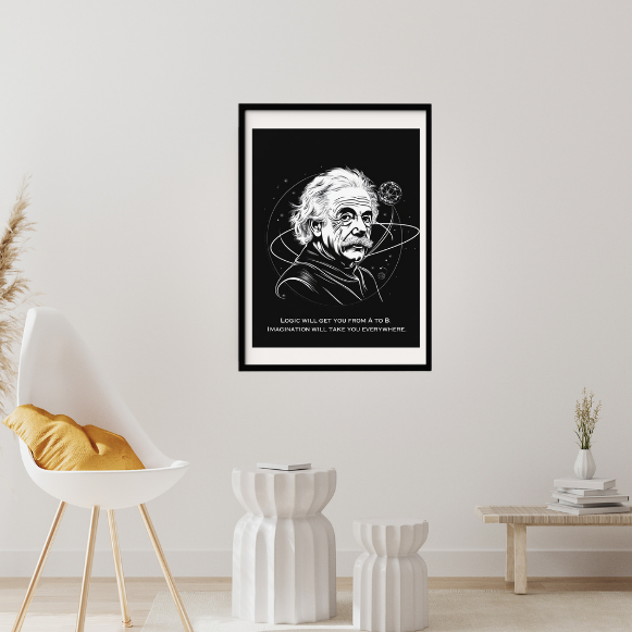 Unlock Your Imagination: Inspiring Wall Art Featuring Albert Einstein's Powerful Quote for Daily Motivation and Creative Living