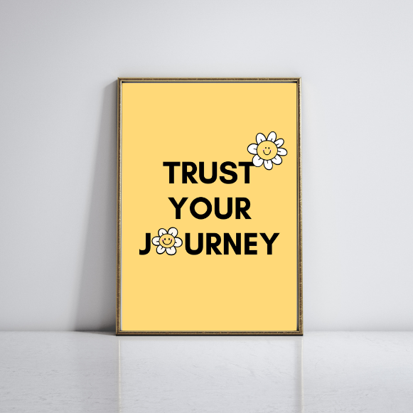 Trust Your Journey" Inspirational Minimalist Wall Art Print | Multiple Sizes Available