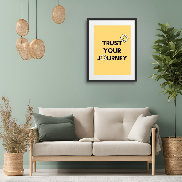 Trust Your Journey" Inspirational Minimalist Wall Art Print | Multiple Sizes Available