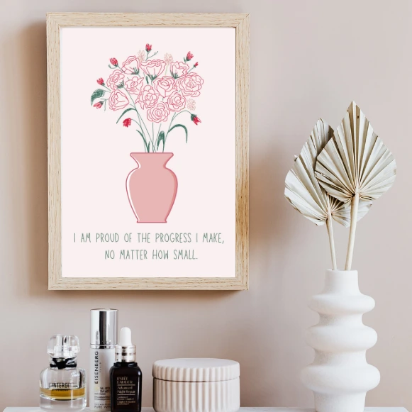Positive Affirmation Wall Art – Celebrate Progress and Personal Growth (A3, A4, A5 PDF)