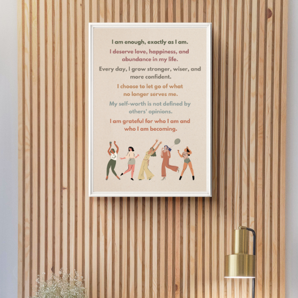 Boho Minimalist Self-Love Affirmation Wall Art - Printable Decor for Empowerment & Confidence