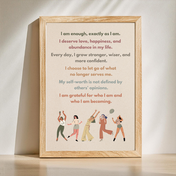Boho Minimalist Self-Love Affirmation Wall Art - Printable Decor for Empowerment & Confidence