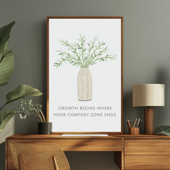 Minimalist Growth Mindset Wall Art | Digital Download | A4-A3-A5