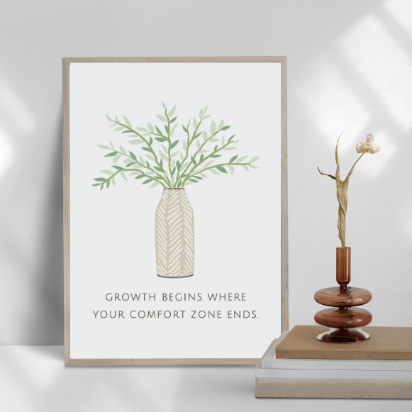 Minimalist Growth Mindset Wall Art | Digital Download | A4-A3-A5