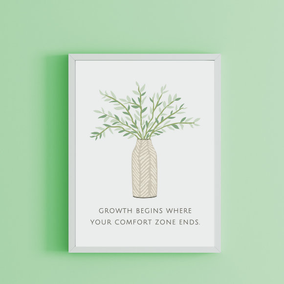 Minimalist Growth Mindset Wall Art | Digital Download | A4-A3-A5
