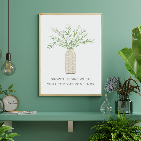 Minimalist Growth Mindset Wall Art | Digital Download | A4-A3-A5
