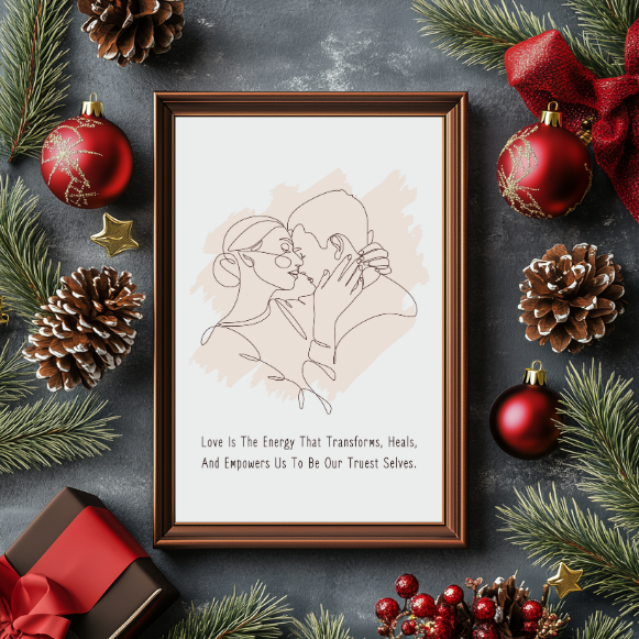 Minimalist Outline Couple Wall Art – Inspirational Love Quote Printable | Instant Download | High-Resolution PDF