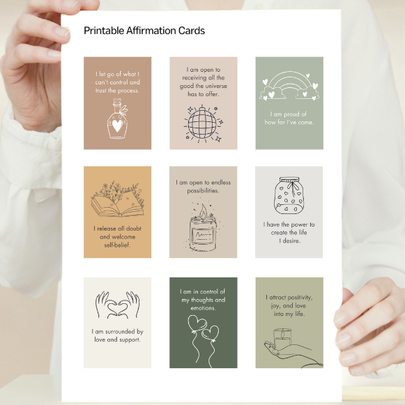 Printable Positive Affirmation Cards | Instant Download & Motivation