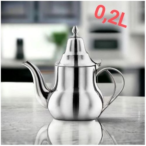 Théière Inox de couleur argenté & Volume 200 ml - BERRAD marocaine moderne