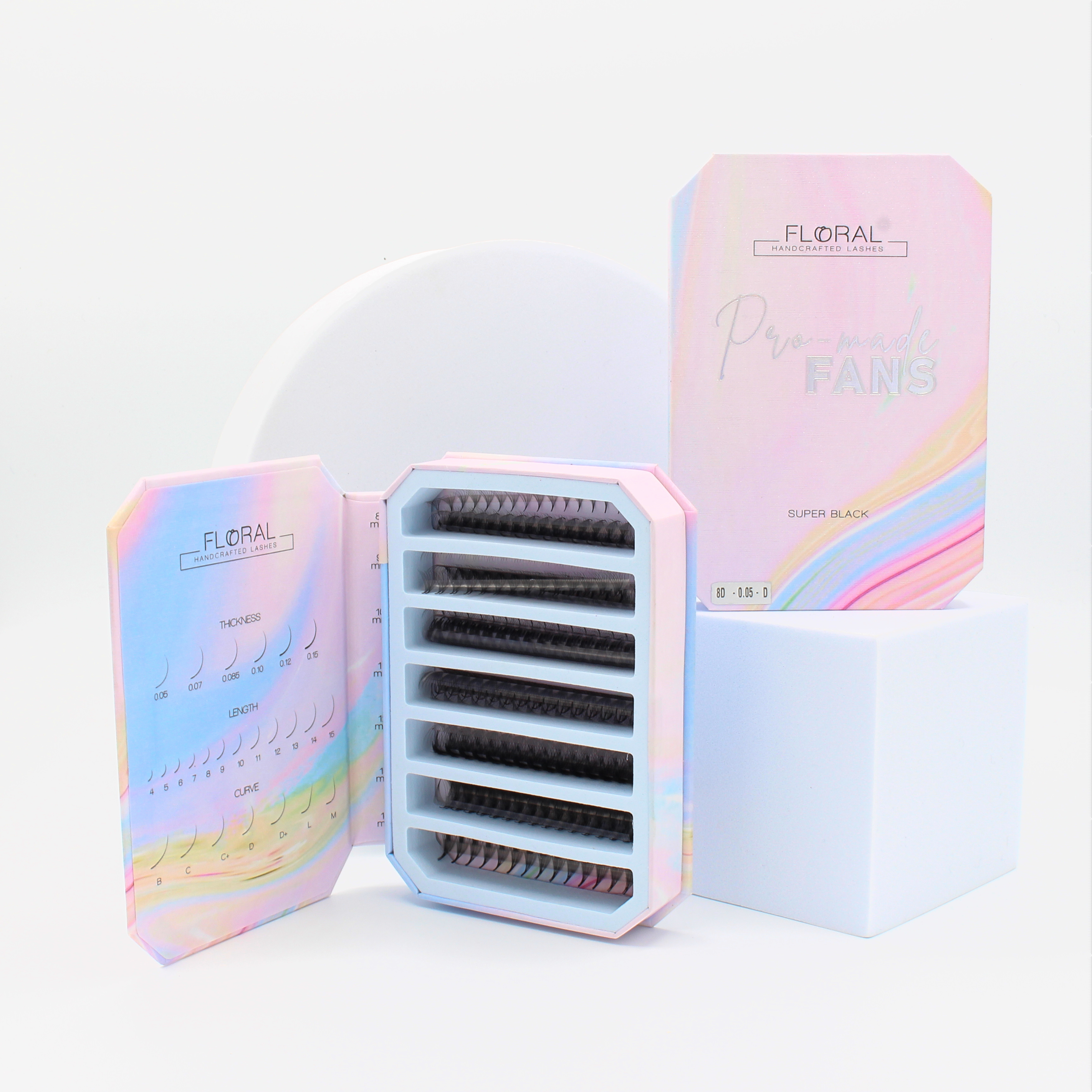 High Speed Super Black 0.05 mm - 1000 Ventagli pronti - 3D, 5D, 6D, 8D, 10D volume russo