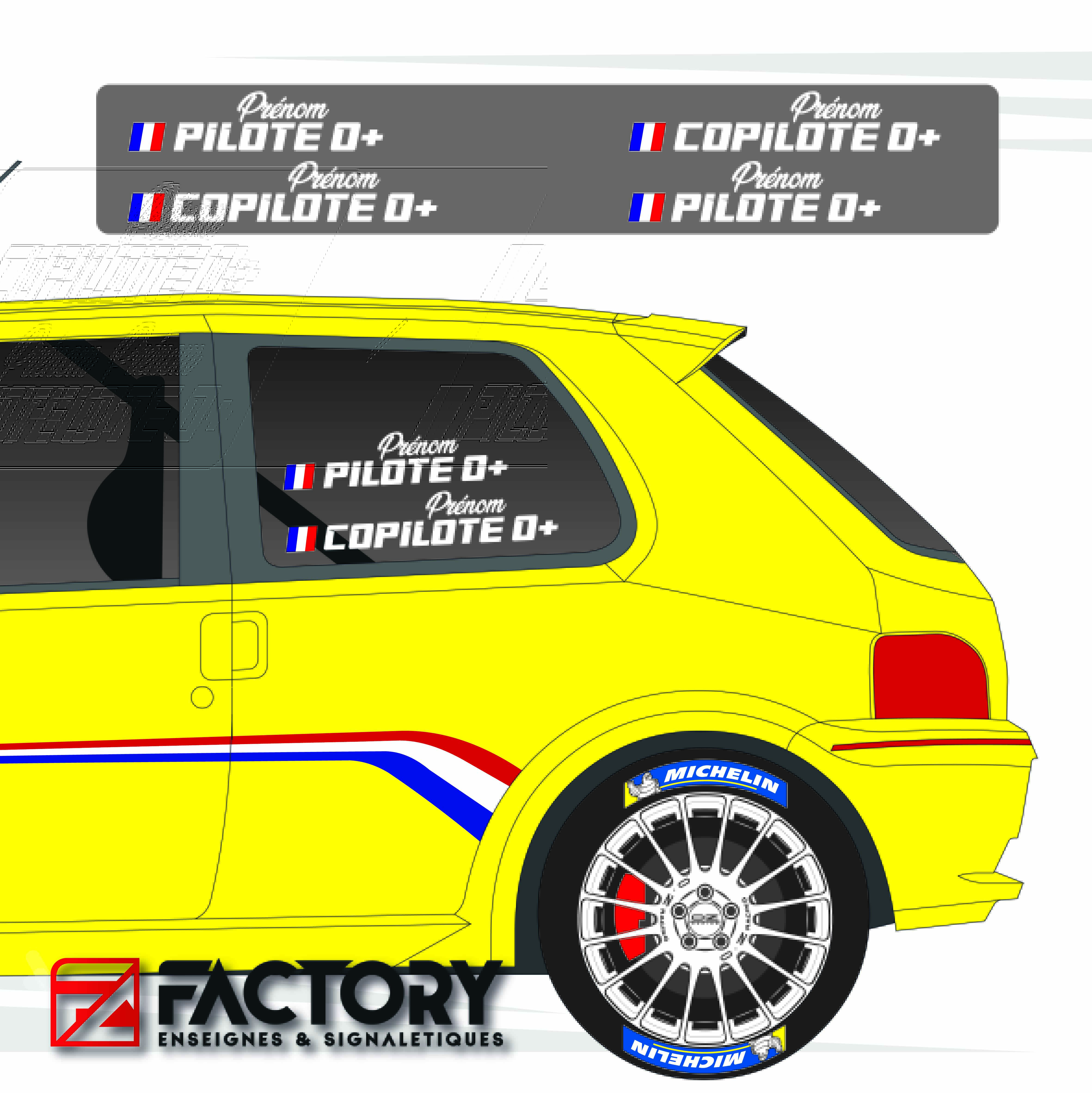 Kit nom - prénom rallye STYLE 3
