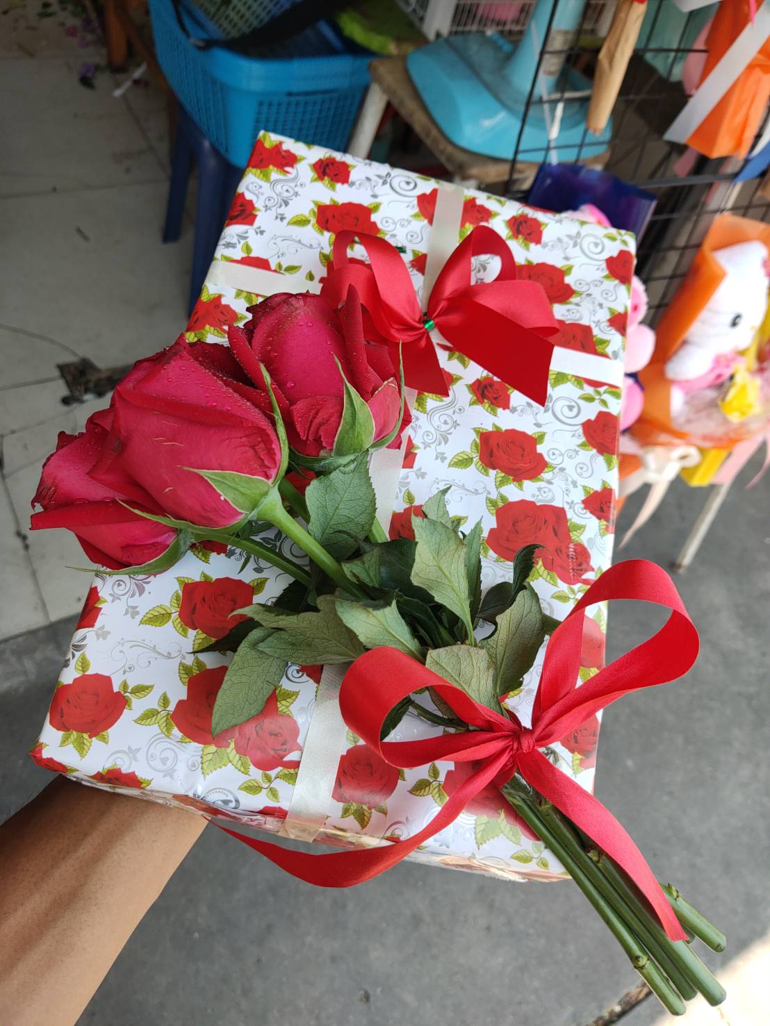 Gift Box with Roses