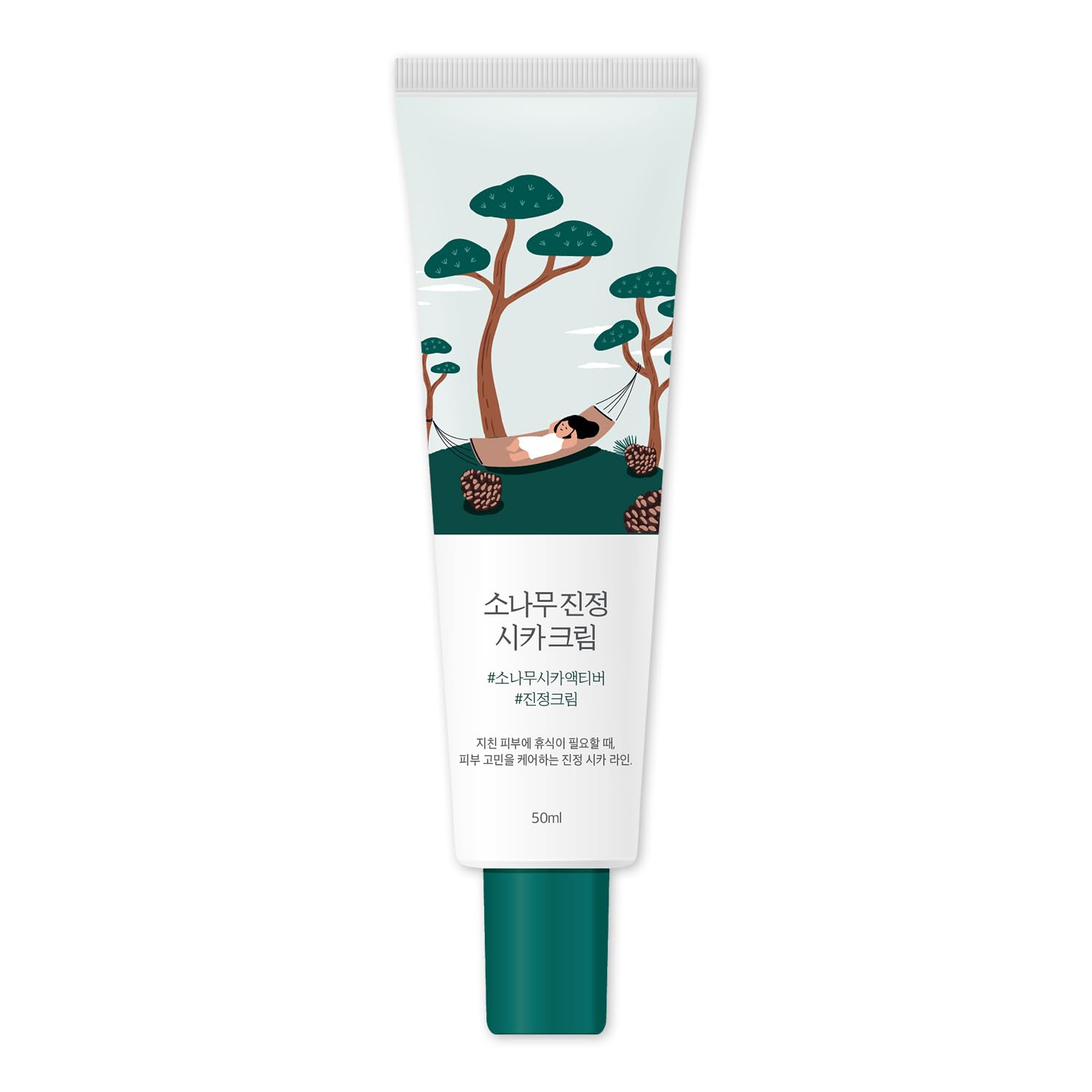 ROUND LAB Pine Calming Cica Cream (Unscented) | 5-CICA solution for hormonal breakouts, acne-prone skin and rosacea, Nourishing & moisturizing cream (1.69fl.oz)