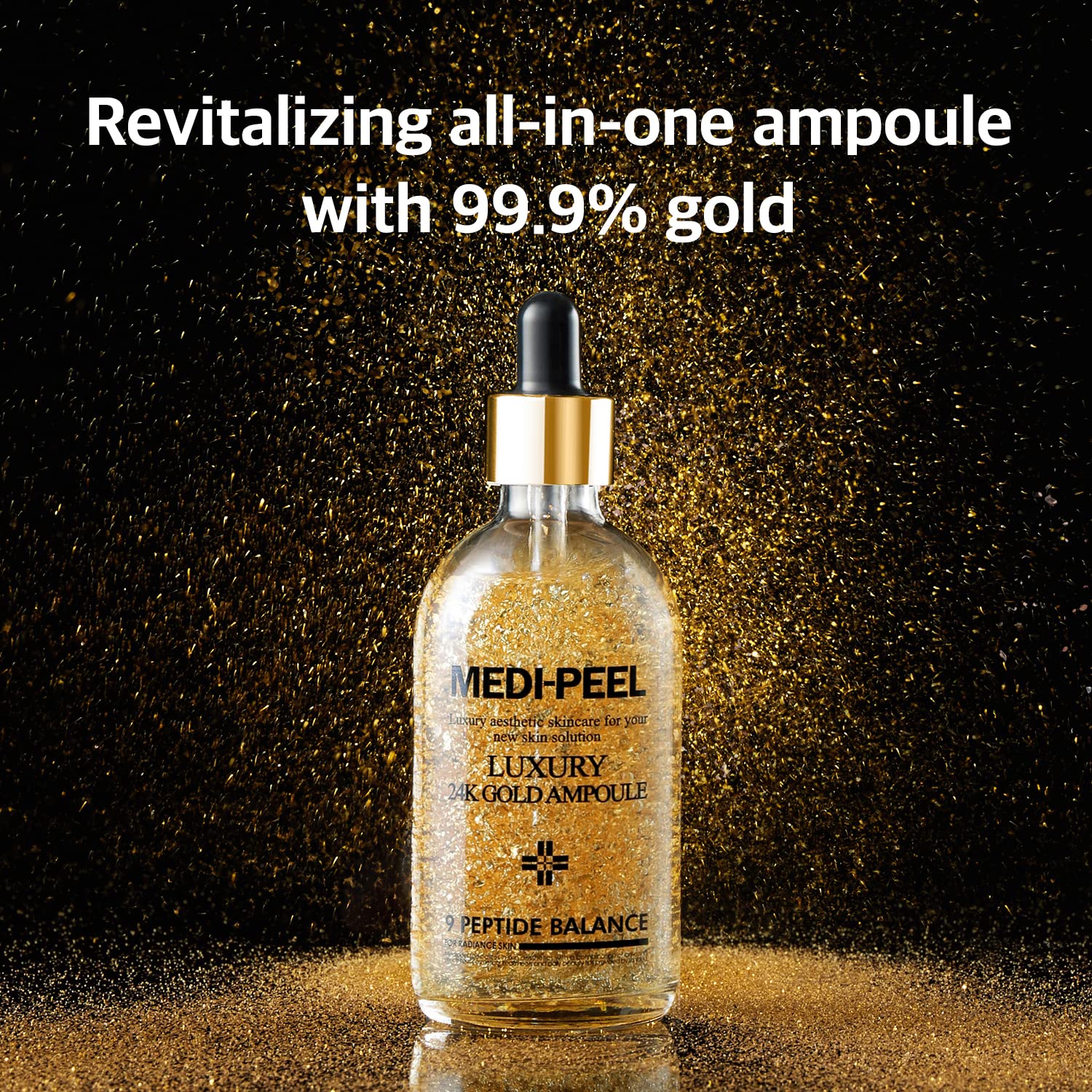 MEDI-PEEL Pure Gold 24K Ampoule 3.38 fl.oz / 100ml | 99.9% 24K Pure Gold All in One Ampoule